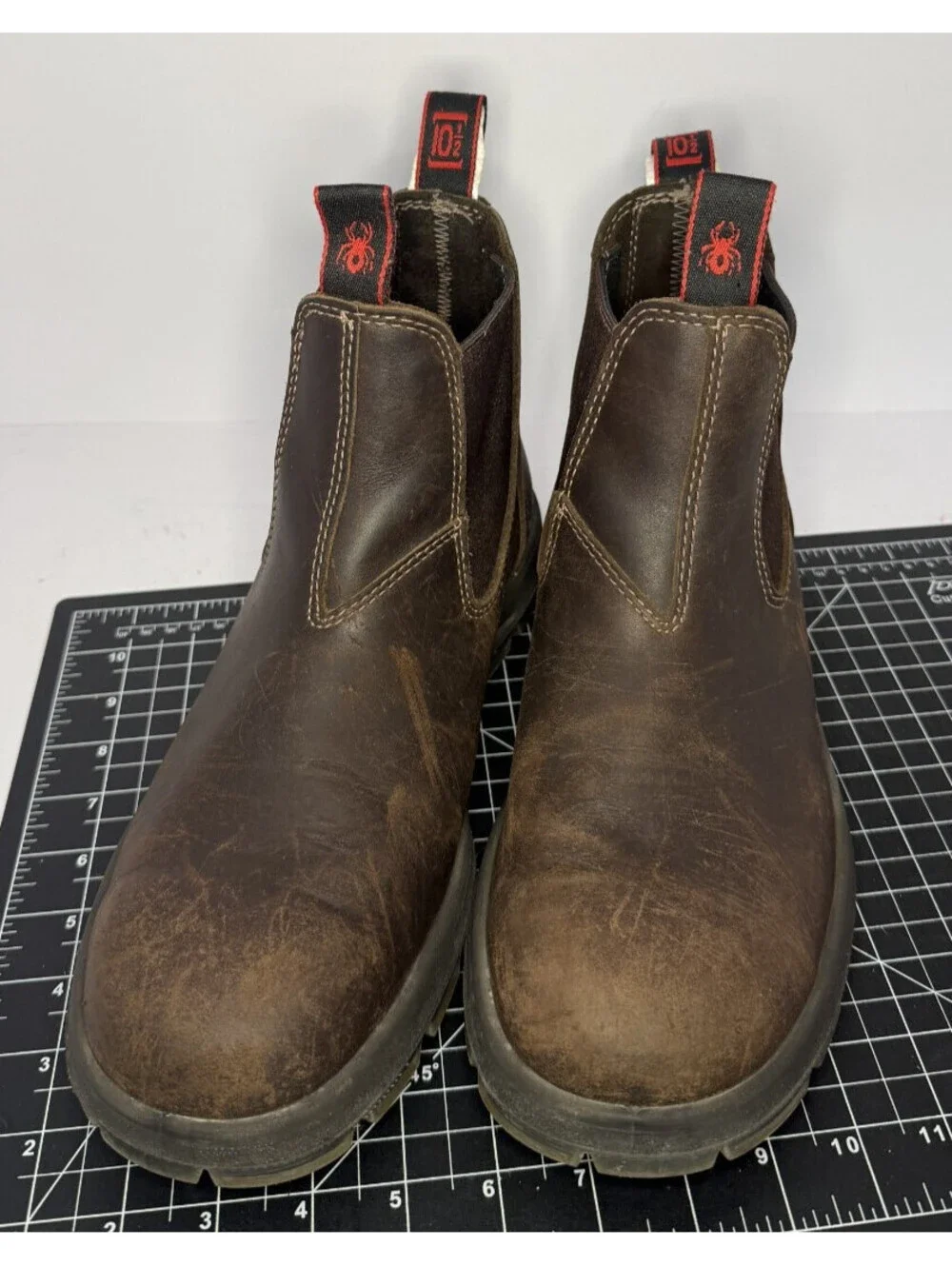 Redback Mens US 10.5 Bobcat UBBK Elastic Brown Leather Soft Toe Work Boots